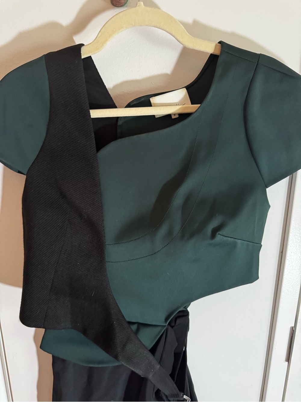 3.1 Phillip Lim Cutout Asymmetric Blouse Black Green 8 - Picture 5 of 9